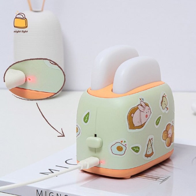 Pastel Bread Toaster Machine LED Night Light - Kawaiies - Adorable - Cute - Plushies - Plush - Kawaii
