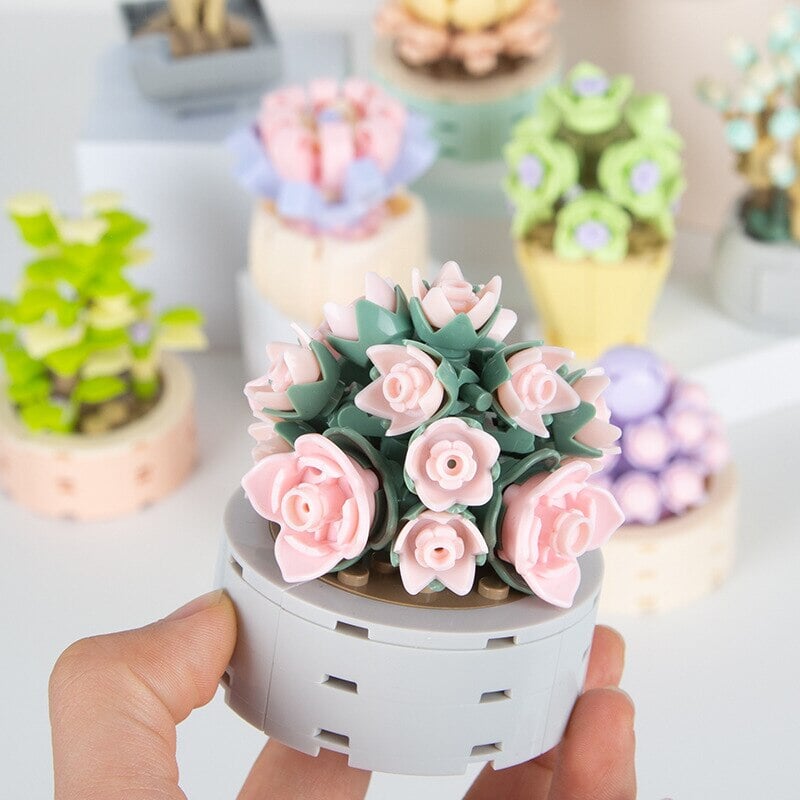 Pastel Flower Succulent Building Block Collection - Kawaiies - Adorable - Cute - Plushies - Plush - Kawaii