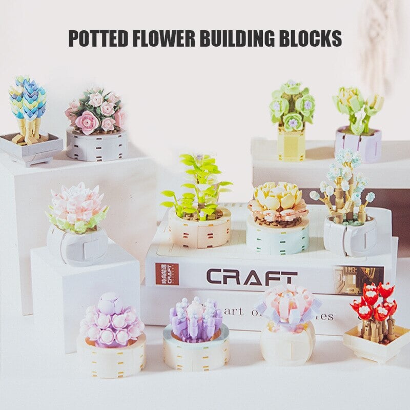 Pastel Flower Succulent Building Block Collection - Kawaiies - Adorable - Cute - Plushies - Plush - Kawaii