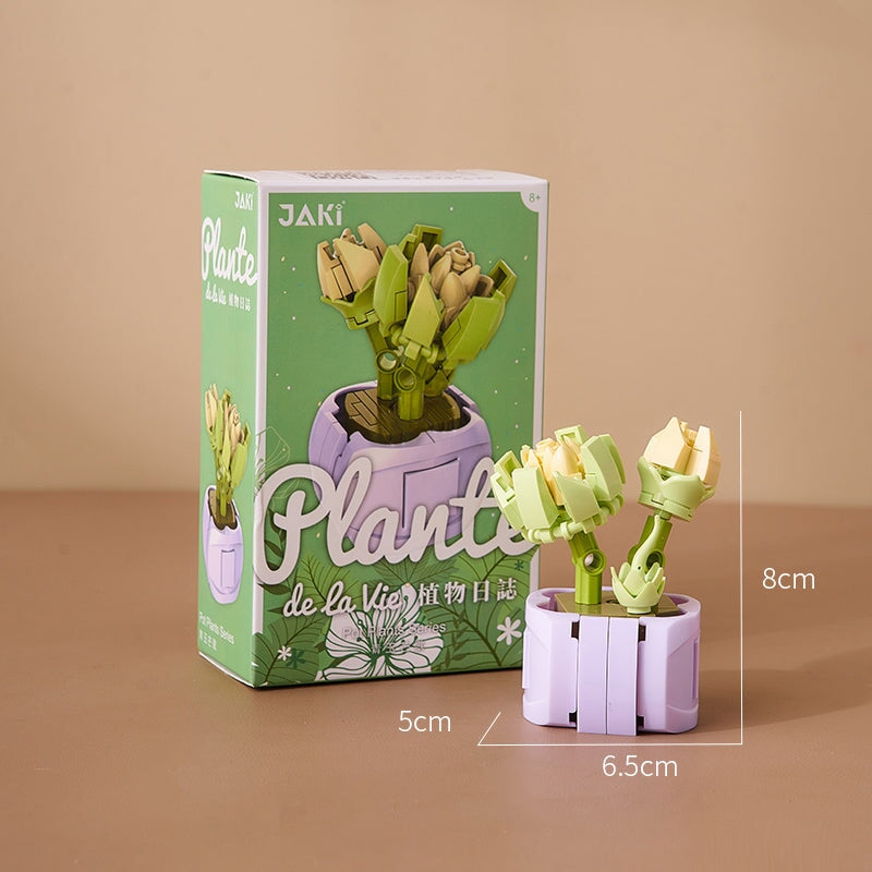 Senbao Plantes Succulentes En Pot Assemblé Décoration Puzzle Blocs