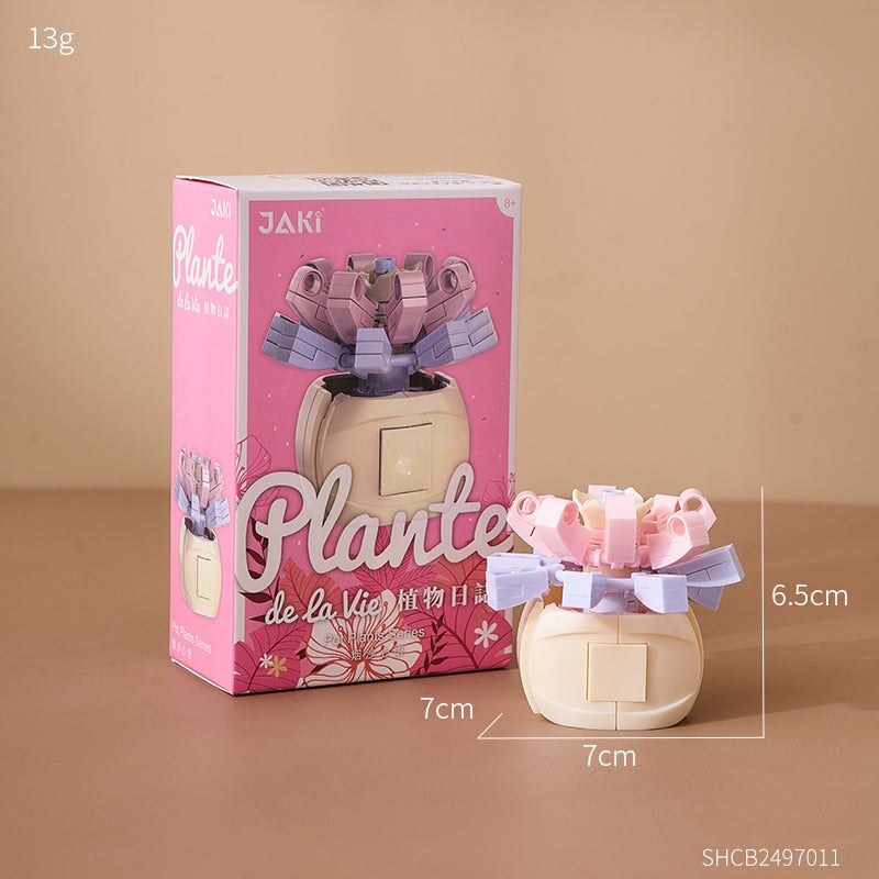 Senbao Plantes Succulentes En Pot Assemblé Décoration Puzzle Blocs