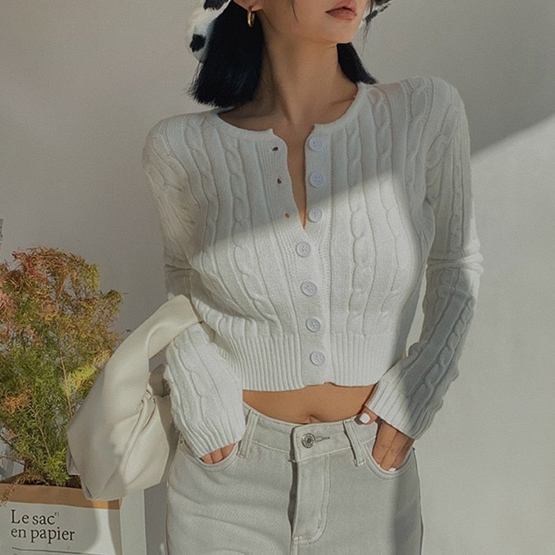 kawaiies-softtoys-plushies-kawaii-plush-Pastel Knitted Women's Buttoned Long Sleeve Cardigan | NEW Apparel 