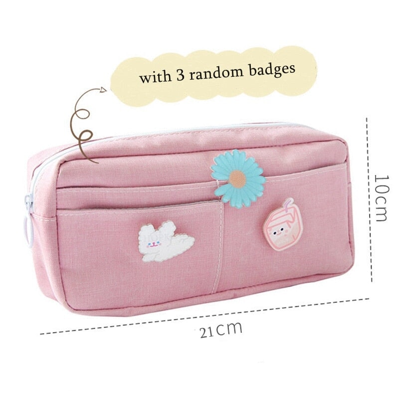 Pastel Pink Purple Green Blue Canvas Pencil Case – Kawaiies