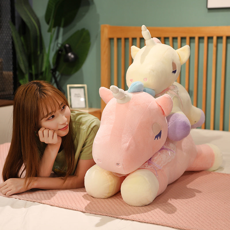 Pastel Sleeping Baby Unicorn Plushie - Kawaiies - Adorable - Cute - Plushies - Plush - Kawaii