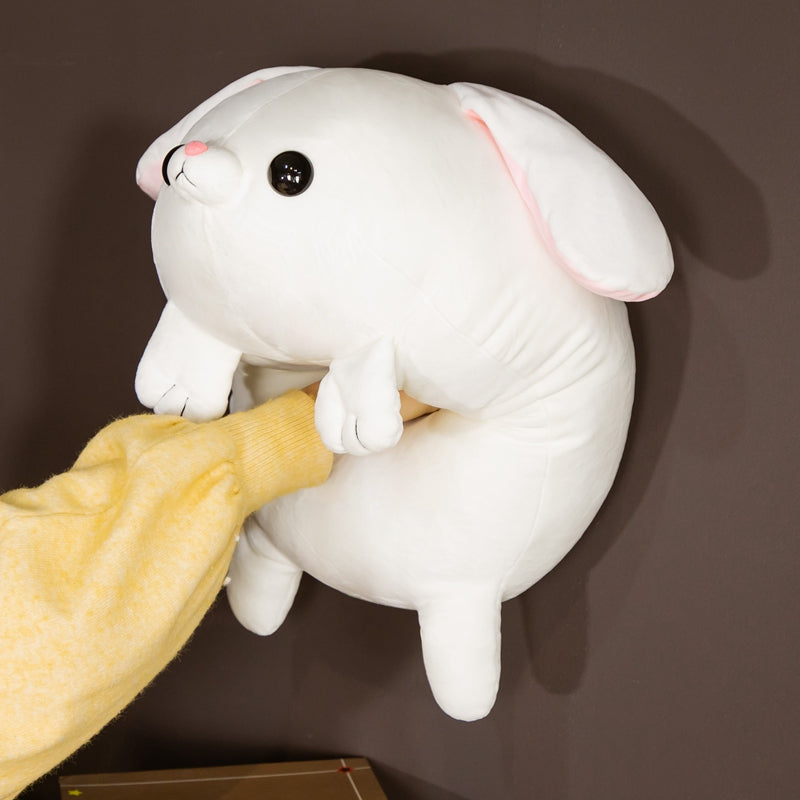 Pearls the Kawaii White Laying Bunny Plushie - Kawaiies - Adorable - Cute - Plushies - Plush - Kawaii