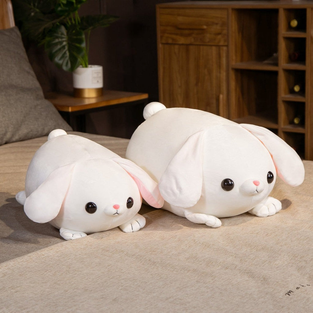 Pearls the Kawaii White Laying Bunny Plushie - Kawaiies - Adorable - Cute - Plushies - Plush - Kawaii