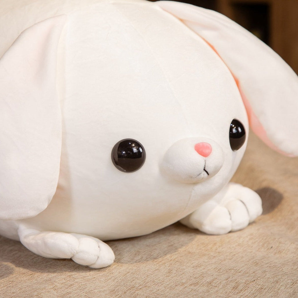 Pearls the Kawaii White Laying Bunny Plushie - Kawaiies - Adorable - Cute - Plushies - Plush - Kawaii