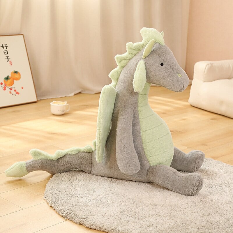 kawaiies-softtoys-plushies-kawaii-plush-Pete and Mira the Mighty Sitting Dragon Plushie | NEW Soft toy White (Mira) 40cm 