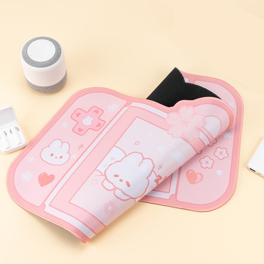 Pink Gaming Bunny Large Mouse Pad with Ears - Kawaiies - Adorable - Cute - Plushies - Plush - Kawaii