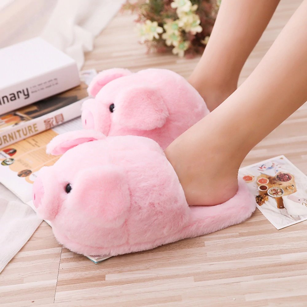 fluffy slippers pink
