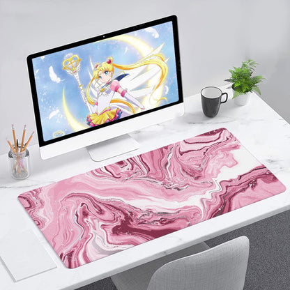 Pink Red Marble Abstract Art Large Mouse Pad - Kawaiies - Adorable - Cute - Plushies - Plush - Kawaii