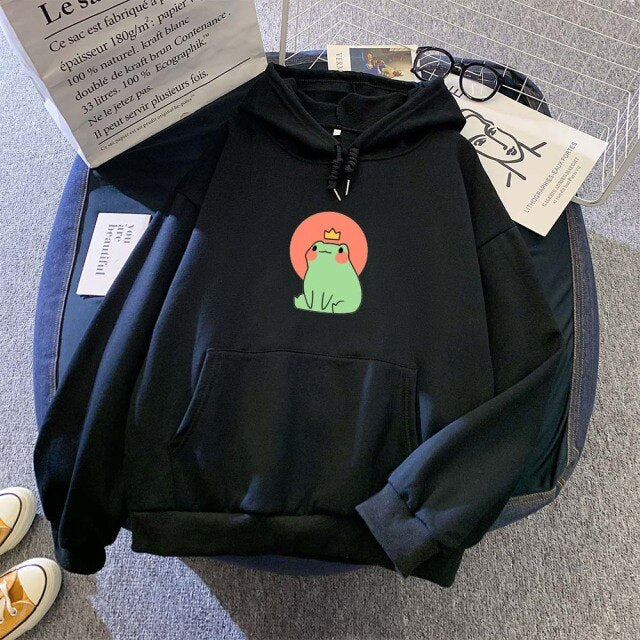 Prince the Cute Frog Red Sun Part-Cotton Hoodie - Kawaiies - Adorable - Cute - Plushies - Plush - Kawaii