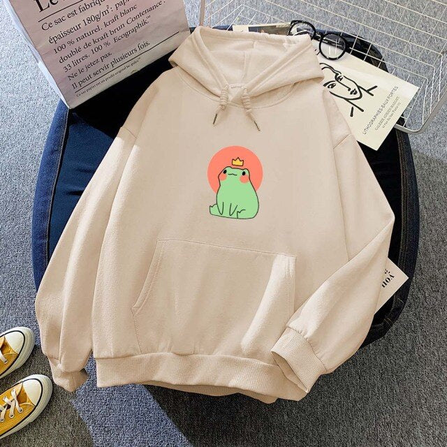Prince the Cute Frog Red Sun Part-Cotton Hoodie - Kawaiies - Adorable - Cute - Plushies - Plush - Kawaii