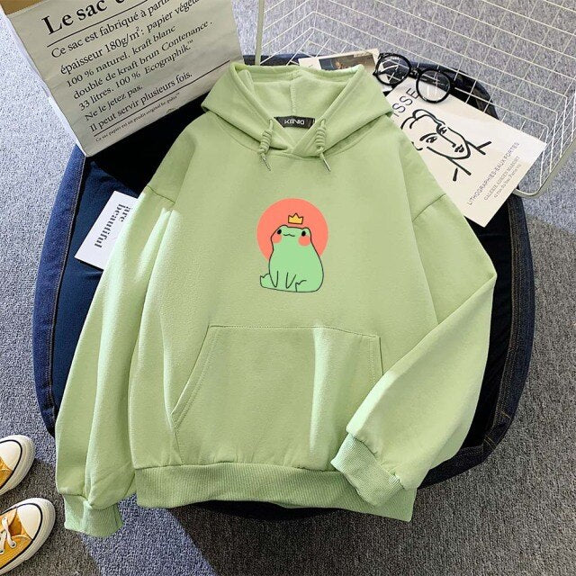 Prince the Cute Frog Red Sun Part-Cotton Hoodie - Kawaiies - Adorable - Cute - Plushies - Plush - Kawaii