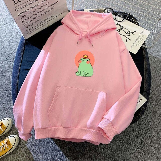 Prince the Cute Frog Red Sun Part-Cotton Hoodie - Kawaiies - Adorable - Cute - Plushies - Plush - Kawaii
