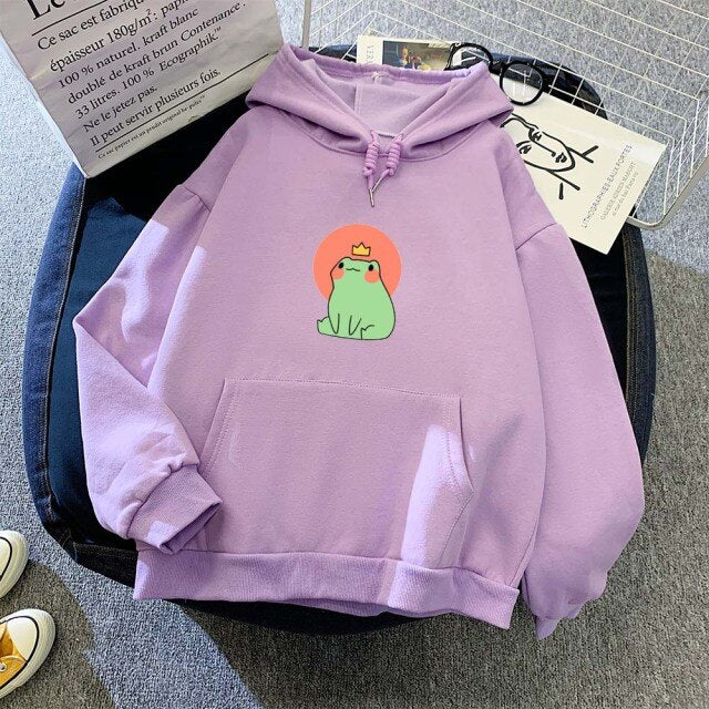 Prince the Cute Frog Red Sun Part-Cotton Hoodie - Kawaiies - Adorable - Cute - Plushies - Plush - Kawaii