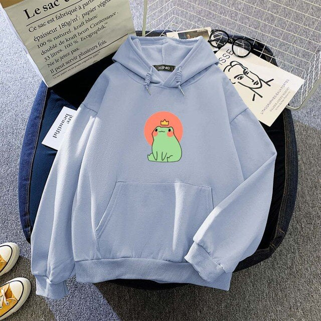 Prince the Cute Frog Red Sun Part-Cotton Hoodie - Kawaiies - Adorable - Cute - Plushies - Plush - Kawaii