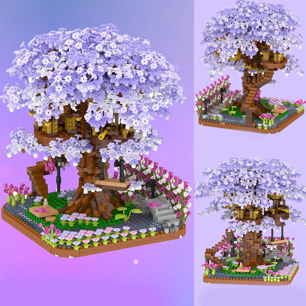 Purple Sakura Tree House Nano Building Set - Kawaiies - Adorable - Cute - Plushies - Plush - Kawaii