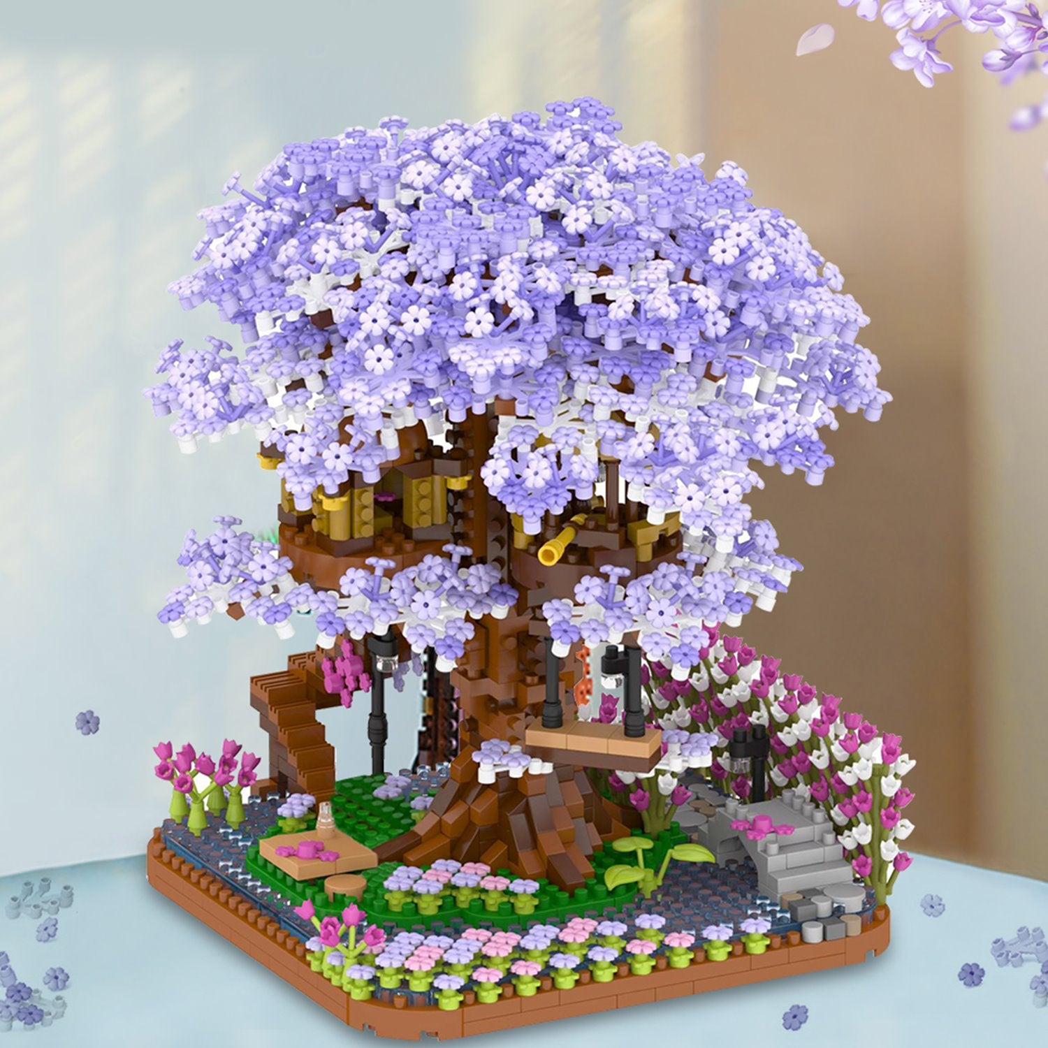 Purple Sakura Tree House Nano Building Set - Kawaiies - Adorable - Cute - Plushies - Plush - Kawaii