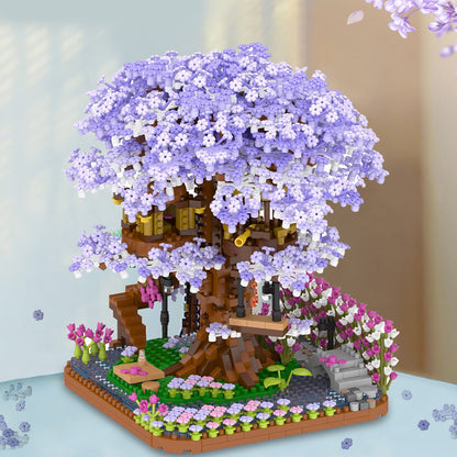 Purple Sakura Tree House Nano Building Set - Kawaiies - Adorable - Cute - Plushies - Plush - Kawaii