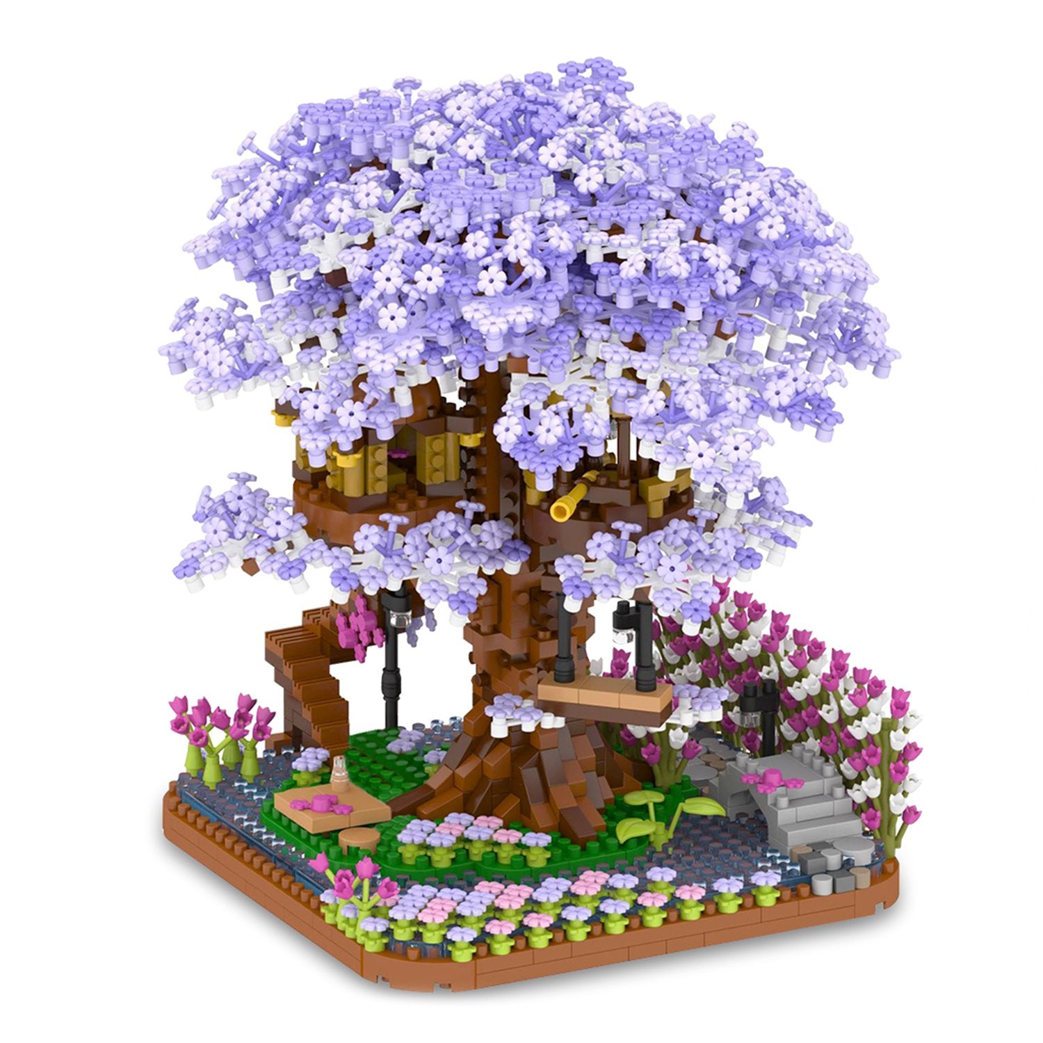 Purple Sakura Tree House Nano Building Set - Kawaiies - Adorable - Cute - Plushies - Plush - Kawaii