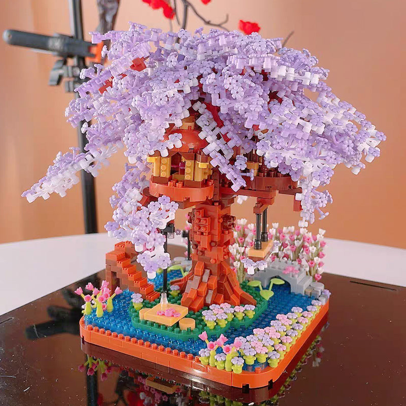Purple Sakura Tree House Nano Building Set - Kawaiies - Adorable - Cute - Plushies - Plush - Kawaii