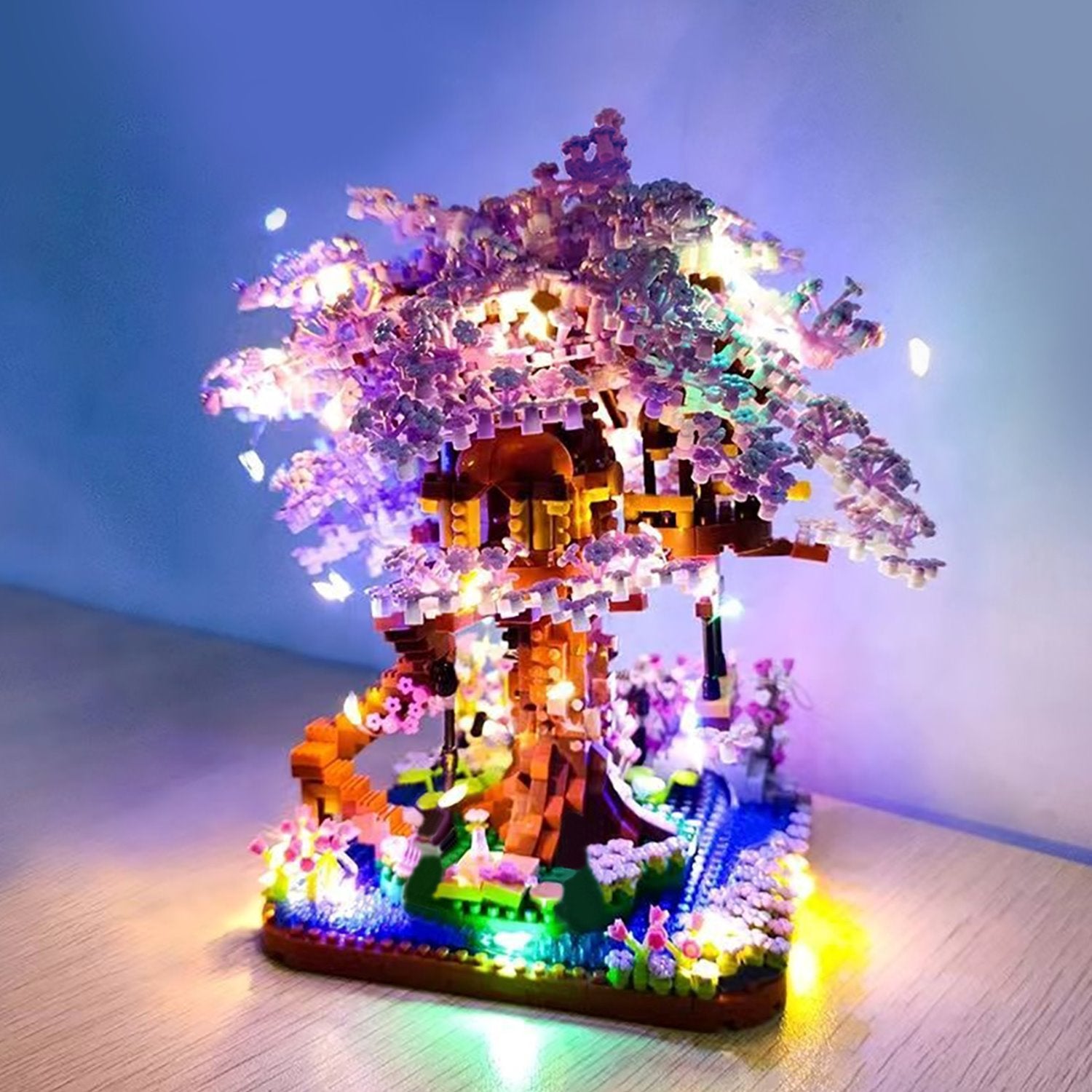 Purple Sakura Tree House Nano Building Set - Kawaiies - Adorable - Cute - Plushies - Plush - Kawaii