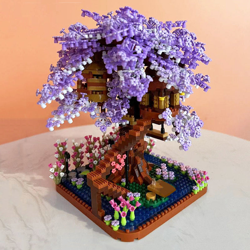 Purple Sakura Tree House Nano Building Set - Kawaiies - Adorable - Cute - Plushies - Plush - Kawaii