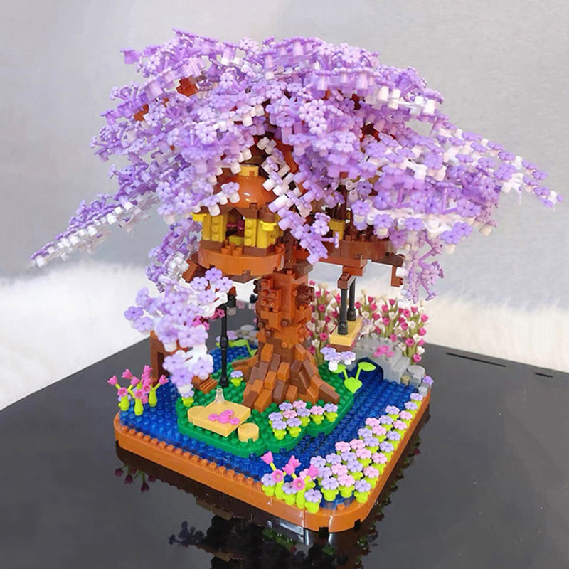 Purple Sakura Tree House Nano Building Set - Kawaiies - Adorable - Cute - Plushies - Plush - Kawaii