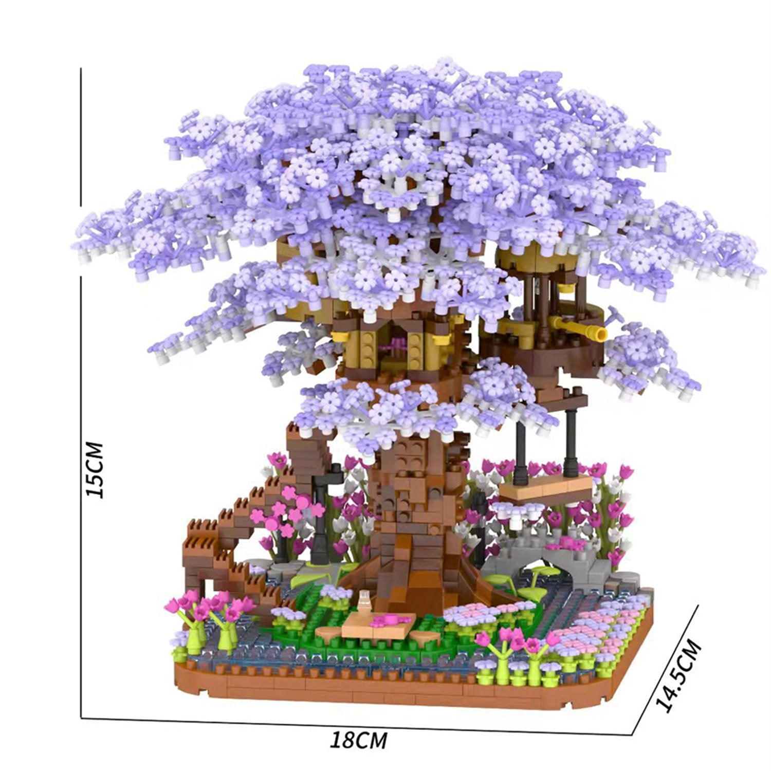 Purple Sakura Tree House Nano Building Set - Kawaiies - Adorable - Cute - Plushies - Plush - Kawaii