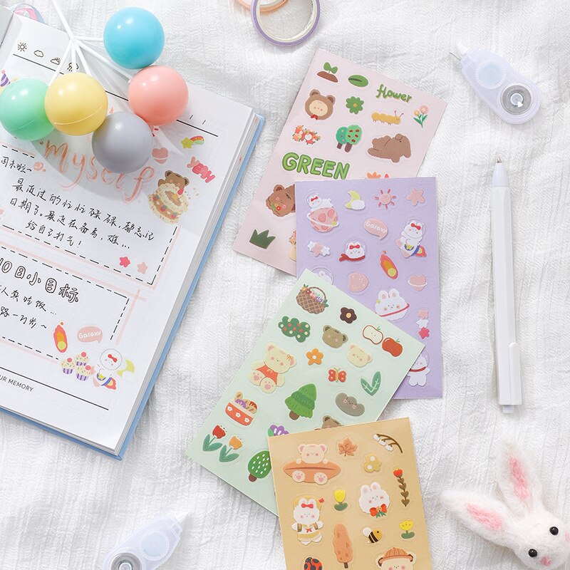 Rabbit and Bear Adventures Stickers Set - Kawaiies - Adorable - Cute - Plushies - Plush - Kawaii