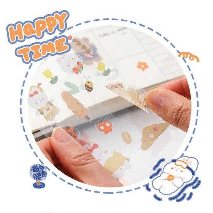 Rabbit and Bear Adventures Stickers Set - Kawaiies - Adorable - Cute - Plushies - Plush - Kawaii