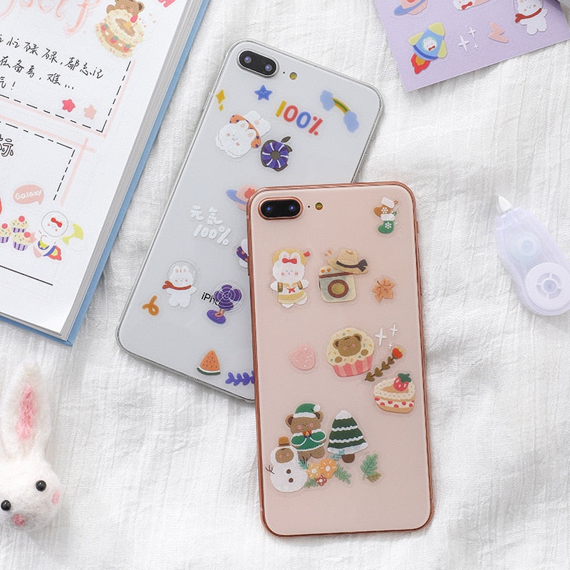 Rabbit and Bear Adventures Stickers Set - Kawaiies - Adorable - Cute - Plushies - Plush - Kawaii