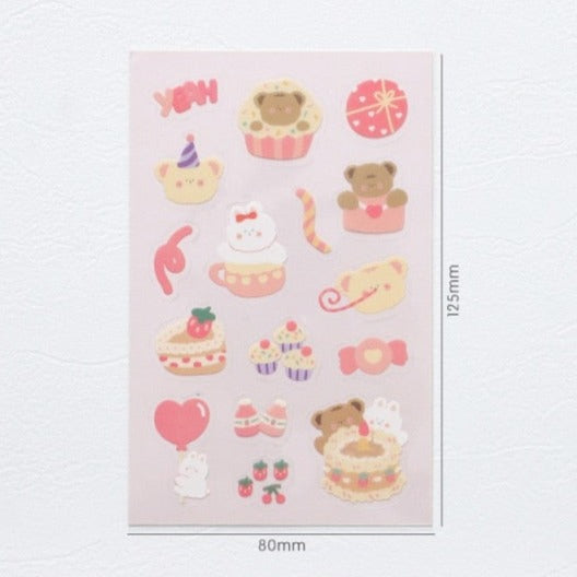 Rabbit and Bear Adventures Stickers Set - Kawaiies - Adorable - Cute - Plushies - Plush - Kawaii