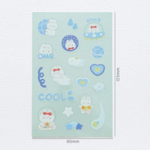 Rabbit and Bear Adventures Stickers Set - Kawaiies - Adorable - Cute - Plushies - Plush - Kawaii