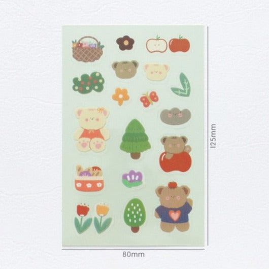 Rabbit and Bear Adventures Stickers Set - Kawaiies - Adorable - Cute - Plushies - Plush - Kawaii