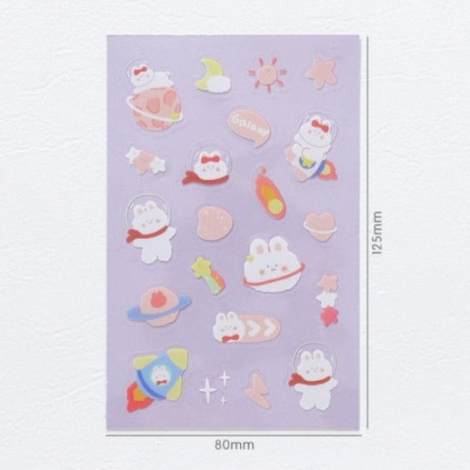 Rabbit and Bear Adventures Stickers Set - Kawaiies - Adorable - Cute - Plushies - Plush - Kawaii