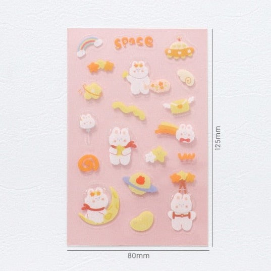Rabbit and Bear Adventures Stickers Set - Kawaiies - Adorable - Cute - Plushies - Plush - Kawaii