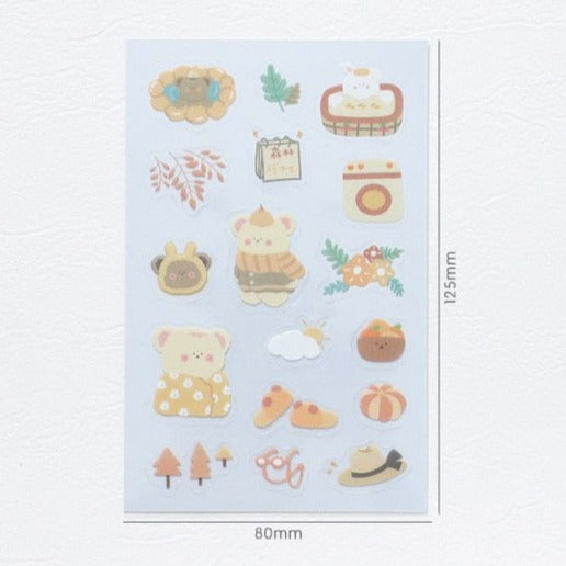 Rabbit and Bear Adventures Stickers Set - Kawaiies - Adorable - Cute - Plushies - Plush - Kawaii