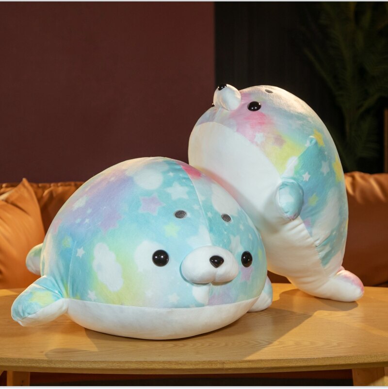 Rainbow Galaxy Seal Plushies - Kawaiies - Adorable - Cute - Plushies - Plush - Kawaii