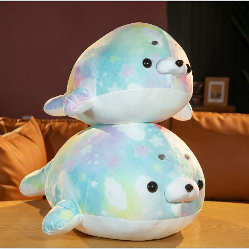 Rainbow Galaxy Seal Plushies - Kawaiies - Adorable - Cute - Plushies - Plush - Kawaii