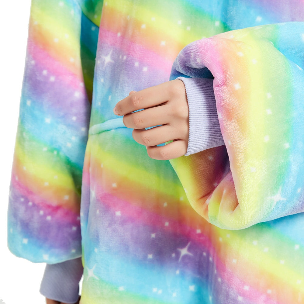 Rainbow Oversized Thick Blanket Hoodie - Kawaiies - Adorable - Cute - Plushies - Plush - Kawaii