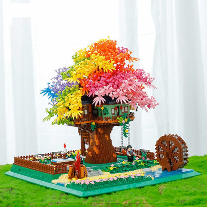 Rainbow Sakura Tree House Light Nano Building Blocks - Kawaiies - Adorable - Cute - Plushies - Plush - Kawaii