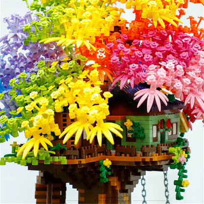 Rainbow Sakura Tree House Light Nano Building Blocks - Kawaiies - Adorable - Cute - Plushies - Plush - Kawaii