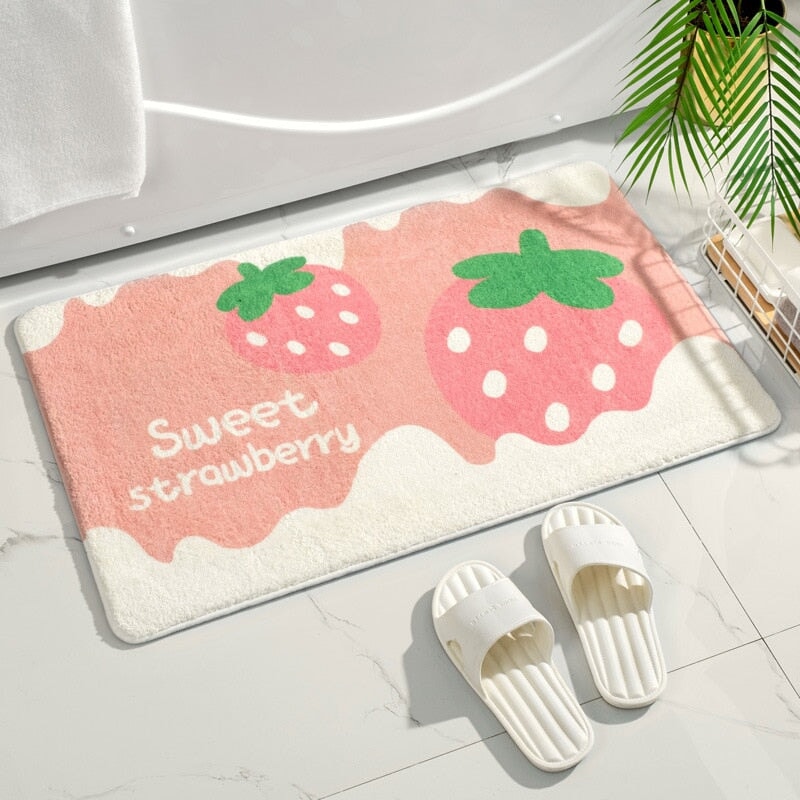 Rectangle Kawaii Floral Non-Slip Bathroom Mat - Kawaiies - Adorable - Cute - Plushies - Plush - Kawaii