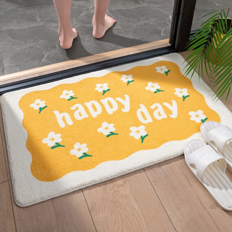 Rectangle Kawaii Floral Non-Slip Bathroom Mat - Kawaiies - Adorable - Cute - Plushies - Plush - Kawaii