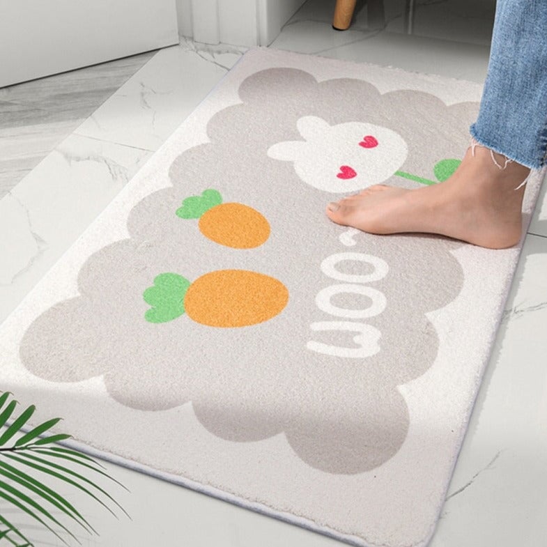Rectangle Kawaii Floral Non-Slip Bathroom Mat - Kawaiies - Adorable - Cute - Plushies - Plush - Kawaii
