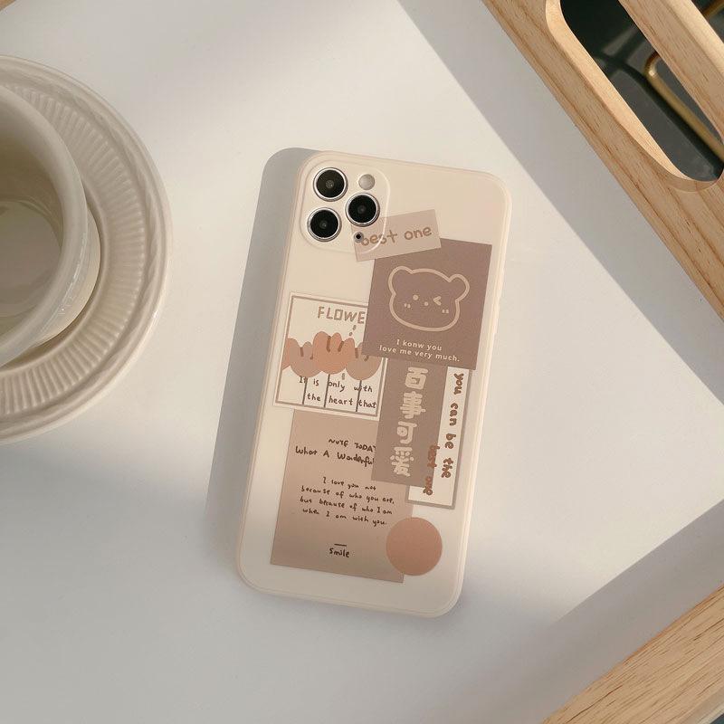 Retro Chocolate Boba Bear Collage iPhone Case - Kawaiies - Adorable - Cute - Plushies - Plush - Kawaii