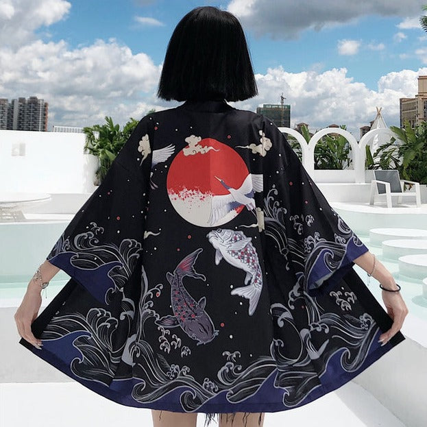 Rising Sun and Lucky Koi Japanese Woman Kimono - Kawaiies - Adorable - Cute - Plushies - Plush - Kawaii
