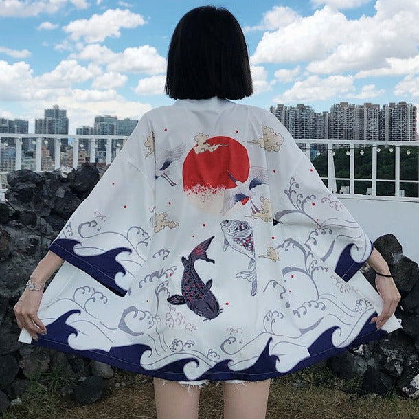 Rising Sun and Lucky Koi Japanese Woman Kimono - Kawaiies - Adorable - Cute - Plushies - Plush - Kawaii